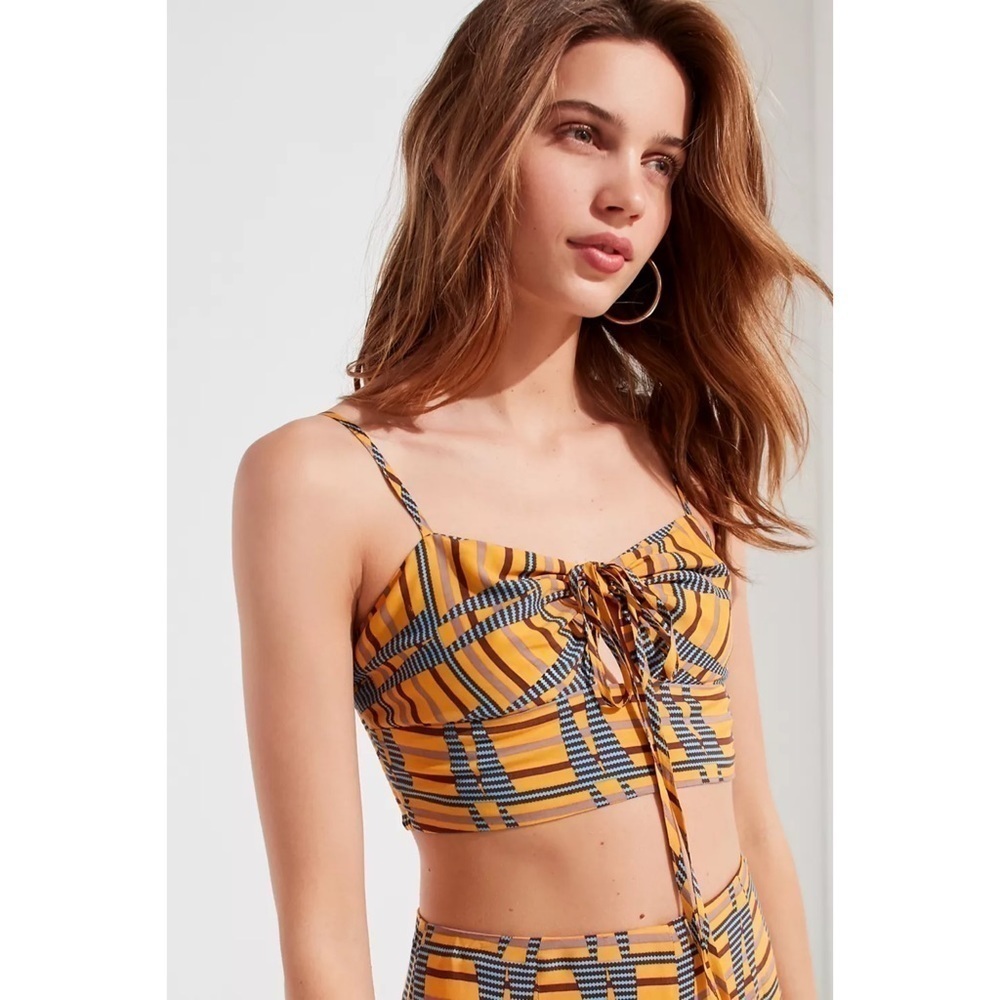 UO Dolores Tie-Front Cropped Tank Top